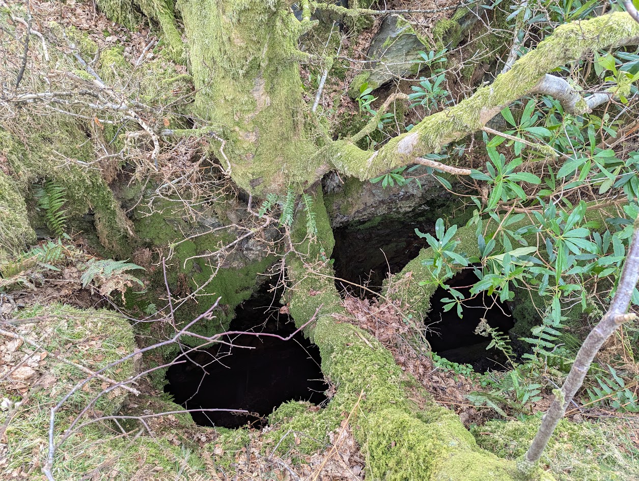 Ystrad Iron Mine - dangerous hole, submitted by BertyBasset on 08-05-2025.
© Robin Griffiths Ystrad Iron Mine - dangerous hole