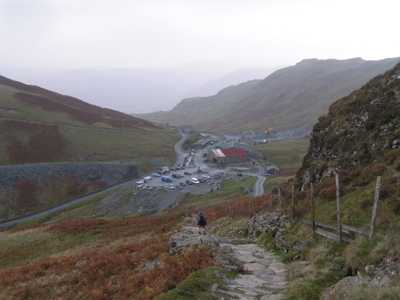 Honister Slate Mine from Fleetwith to the west.