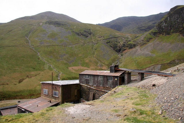 Derelict remains of Force Crag Mine photographed in May 2009