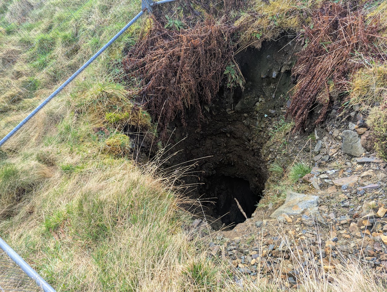 Cyfty Mine - collapse exposing shallow adit?, submitted by BertyBasset on 08-05-2025.
© Robin Griffiths Cyfty Mine - collapse exposing shallow adit?