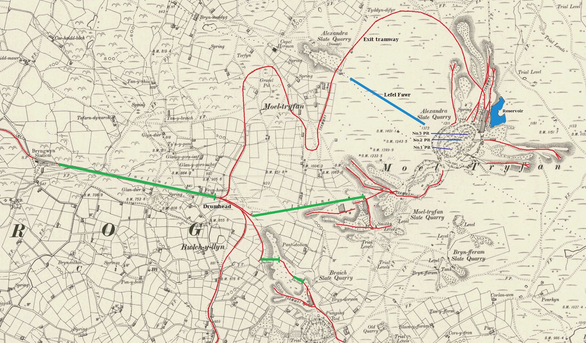 1913 Area Map - annotated, submitted by BertyBasset on 17-11-2025.
Public Domain 1913 Area Map - annotated