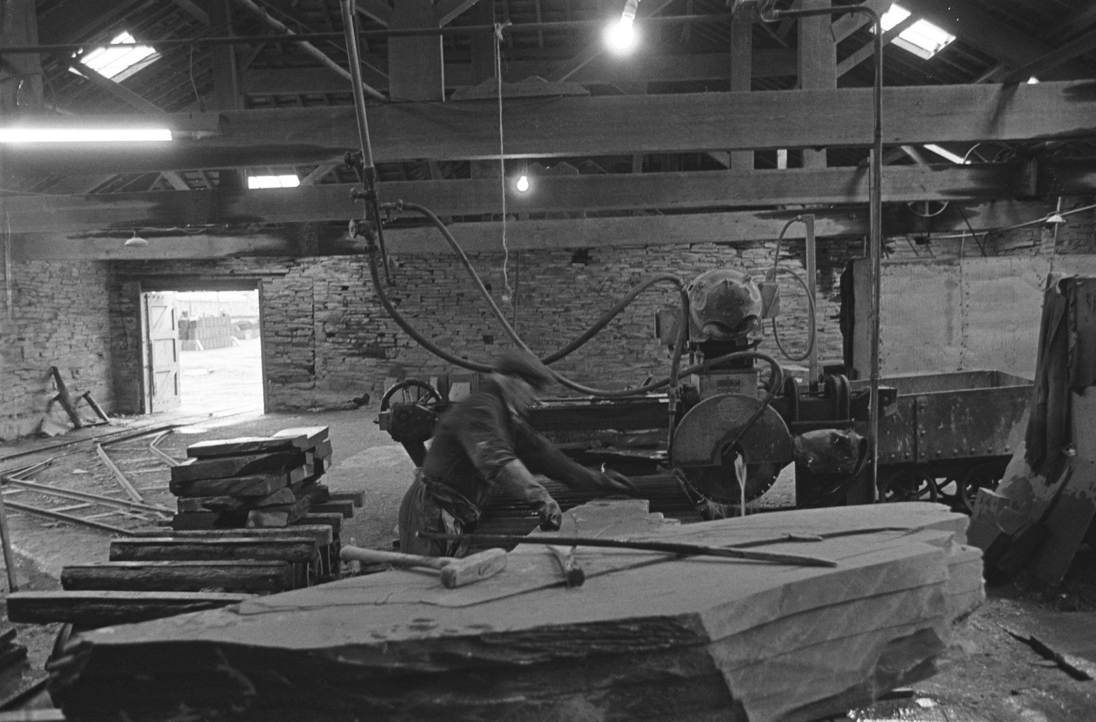 Oakeley Slate Quarry - 14 May, 1969, submitted by Buddle-Bot on 01-04-2025.
© Geoff Charles https://creativecommons.org/licenses/by-sa/4.0/ http://www.llyfrgell.cymru Oakeley Slate Quarry - 14 May, 1969
