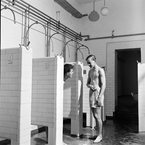 Image of Miners in Showers, submitted by Buddle-Bot on 01-03-2025.
with permission © Harold White https://www.ncm.org.uk/collections/topics/harold-white/ Image of Miners in Showers