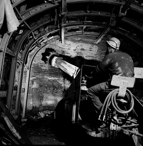 Image of Roadway Cutter, submitted by Buddle-Bot on 01-03-2025.
with permission © Harold White https://www.ncm.org.uk/collections/topics/harold-white/ Image of Roadway Cutter