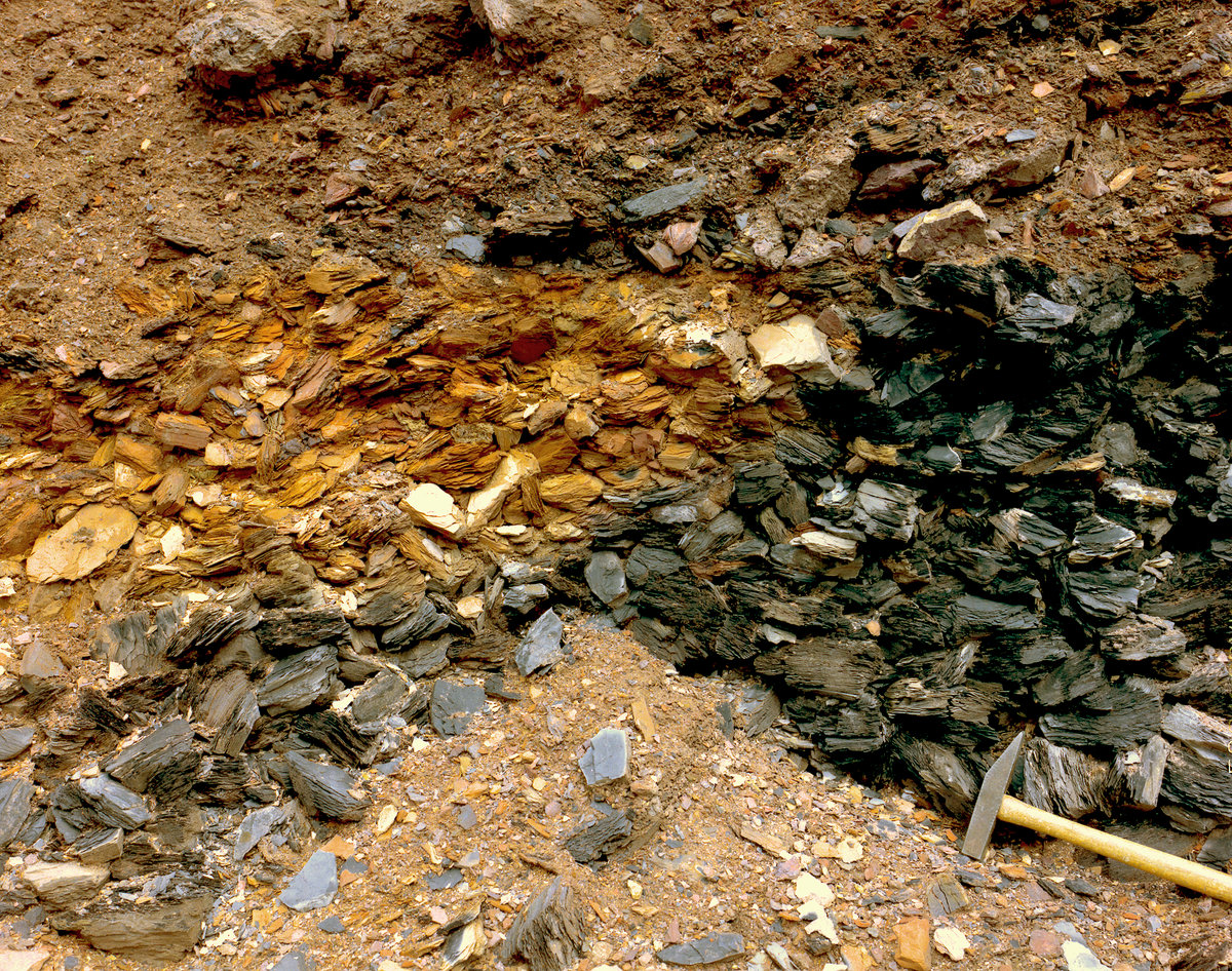 01 Oct 1992 - Stankards Bing. West Lothian. A close-up view of spent oil-shale, the material that forms the bings., submitted by Buddle-Bot on 08-11-2025.
Bgs No. P000216; MacTaggart, F.I.; © NERC. Image & Text: BGS Geoscenic, under OGL V2 License http://bit.ly/462AXmV 01 Oct 1992 - Stankards Bing. West Lothian. A close-up view of spent oil-shale, the material that forms the bings.