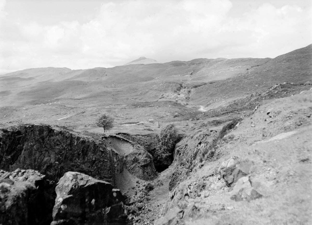 1949 - Strontian Lead Mines. Argyllshire. View looking westwards along the main vein from near Bellsgrove Engine Shaft.