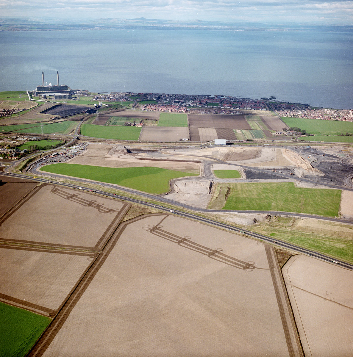 May 1996 - A1 trunk road, Blindwells Opencast Site, Port Seton, Cockenzie Power Station.