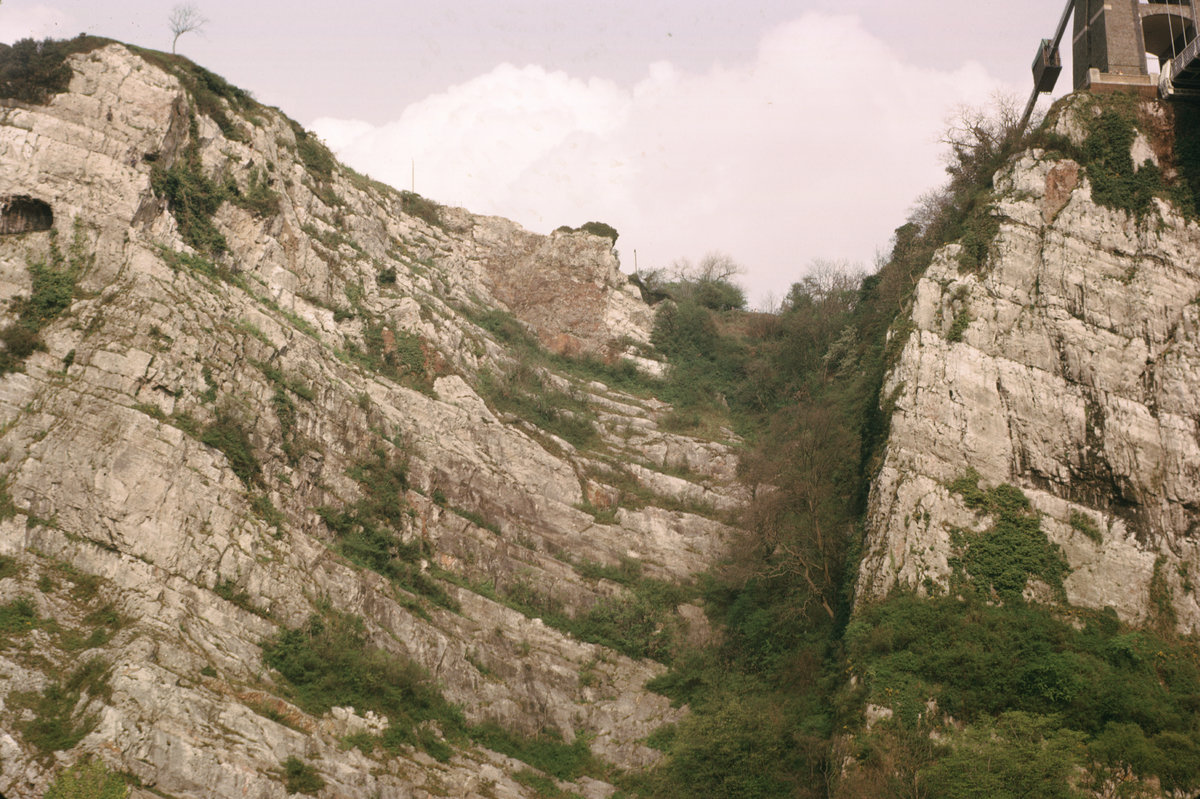 1965 - St. Vincents Rocks, Avon Gorge, Bristol. Looking ENE., submitted by Buddle-Bot on 08-11-2025.
Bgs No. P006728; Friend, C.A.F.; © NERC. Image & Text: BGS Geoscenic, under OGL V2 License http://bit.ly/462AXmV 1965 - St. Vincents Rocks, Avon Gorge, Bristol. Looking ENE.