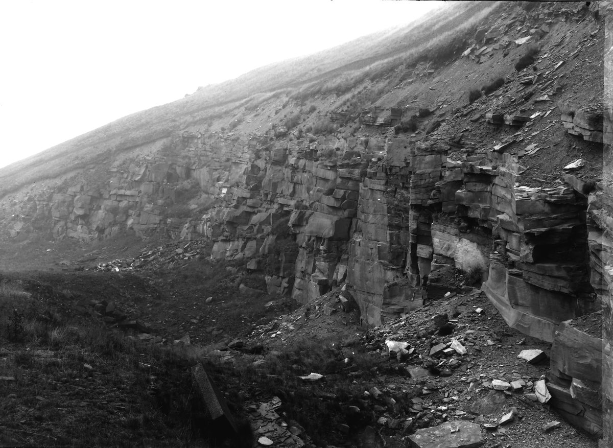 Aug 1923 - Quarry E. of Naden Reservoir (Lower), Norden, about 2 3/4 m. NW of Rochdale. Looking N.