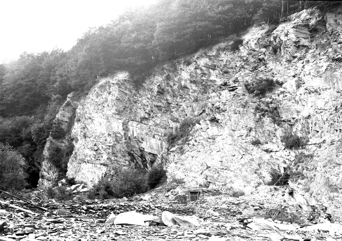 Jul 1925 - Wynne Slate Quarry, 300 yd. NW of Glyn Valley Hotel, Glyn-Ceiriog. Looking NW., submitted by Buddle-Bot on 08-11-2025.
Bgs No. P203055; Rhodes, J.; © Crown. Image & Text: BGS Geoscenic, under OGL V2 License http://bit.ly/462AXmV Jul 1925 - Wynne Slate Quarry, 300 yd. NW of Glyn Valley Hotel, Glyn-Ceiriog. Looking NW.