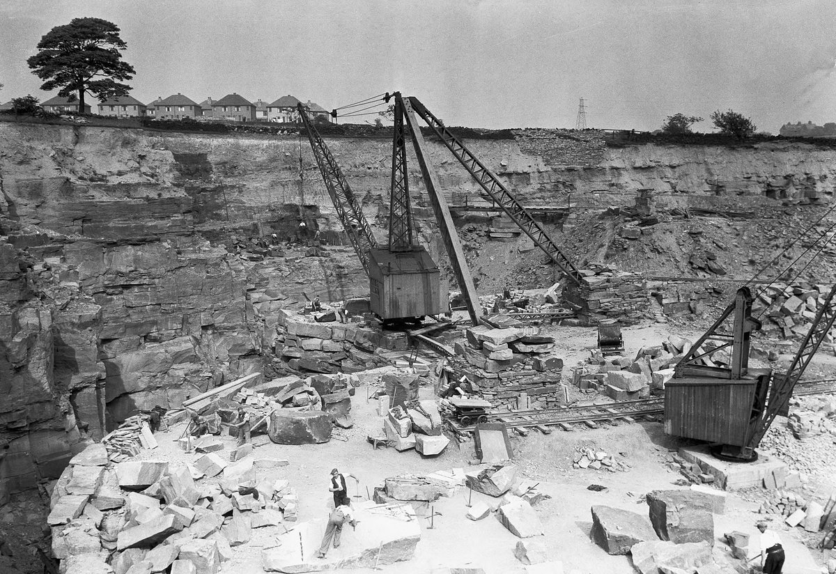 Jun 1938 - Waterhouse and Denbigh's Quarry, 1600 yd. south-east of Shipley Station. Looking east, Shipley, Yorkshire.