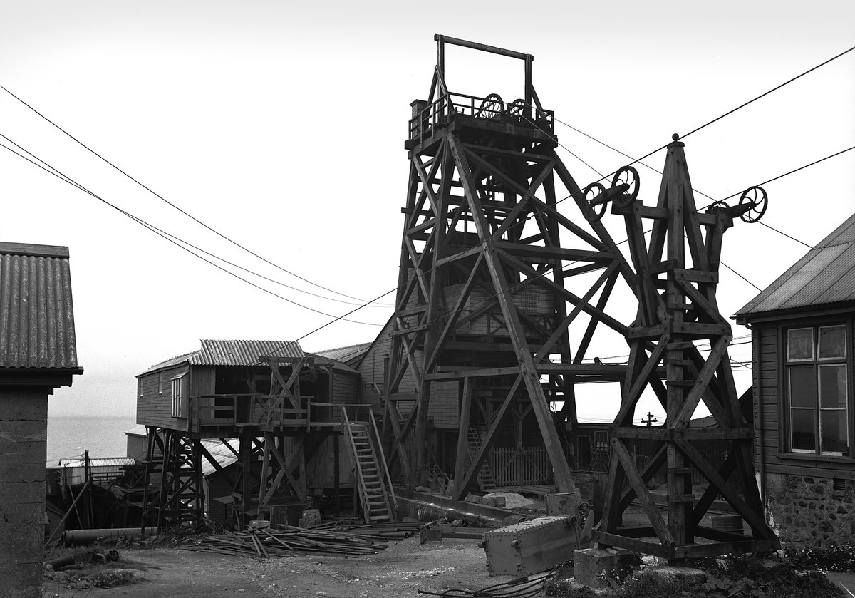 Aug 1945 - Victory Shaft, Geevor Mine, Pendeen, Cornwall., submitted by Buddle-Bot on 08-11-2025.
Bgs No. P208012; Rhodes, J.; © Crown. Image & Text: BGS Geoscenic, under OGL V2 License http://bit.ly/462AXmV Aug 1945 - Victory Shaft, Geevor Mine, Pendeen, Cornwall.