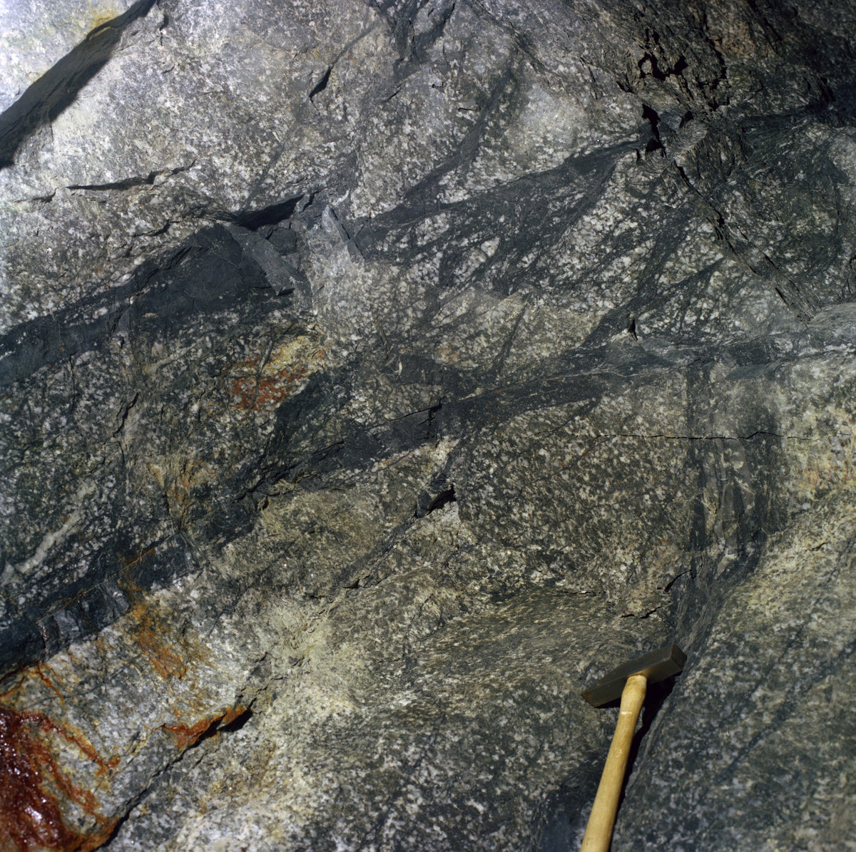 1980 - South Crofty Mine, Robinson's Section, 380 fm. level, No. 4 lode west.