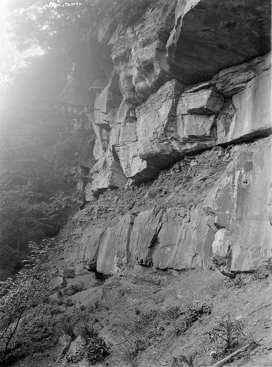 1913 - Cliff overhanging the River Nethan a little below Craignethan Castle, 7.2 km. WNW of Lanark., submitted by Buddle-Bot on 08-11-2025.
Bgs No. P216341; Lunn, R.; © Crown. Image & Text: BGS Geoscenic, under OGL V2 License http://bit.ly/462AXmV 1913 - Cliff overhanging the River Nethan a little below Craignethan Castle, 7.2 km. WNW of Lanark.