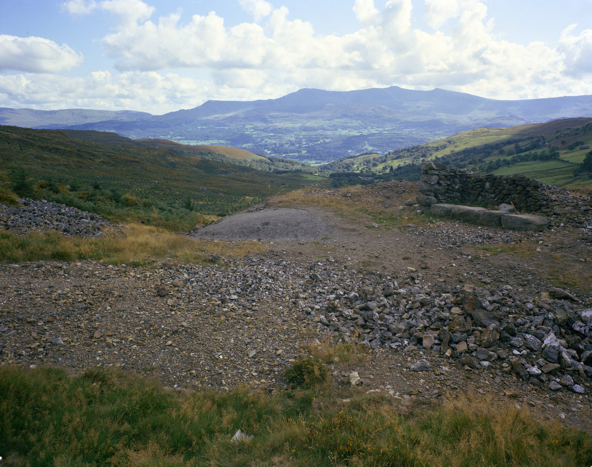 Sep 1975 - In young forest at the head of Blaen-y-cwm, Caewernog Mine. Looking S.