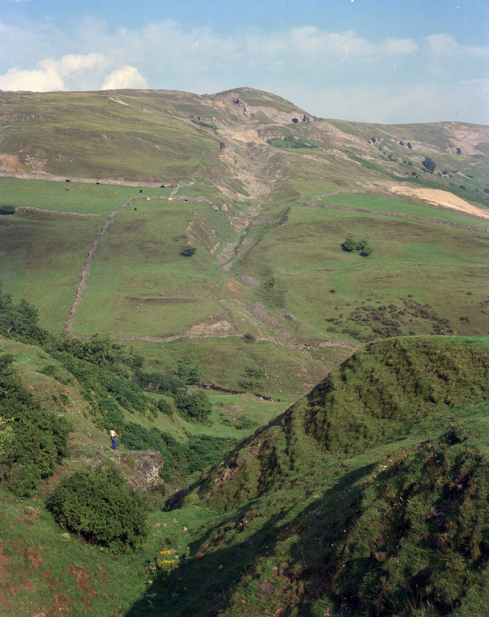 Sep 1978 - Fell End Hush, Arkengarthdale. Looking E. from Booze.