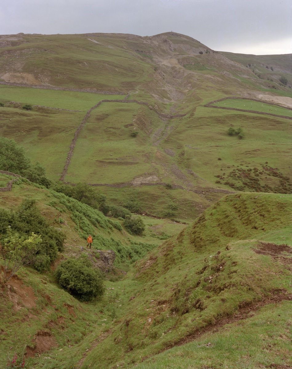 Sep 1978 - Fell End Hush, Arkengarthdale. Looking E. from Booze.