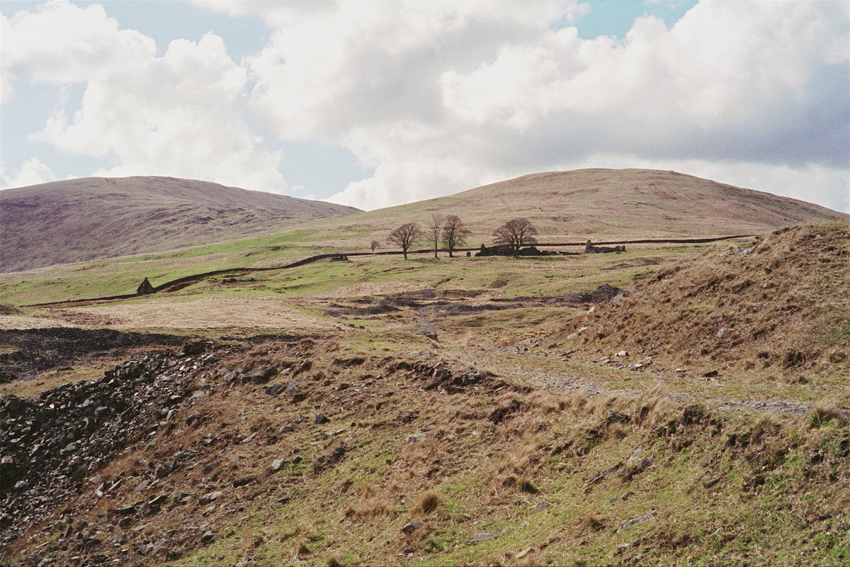 1995 - Abandoned cottages at Woodhead Lead Mine, Carsphairn, south-west Scotland.