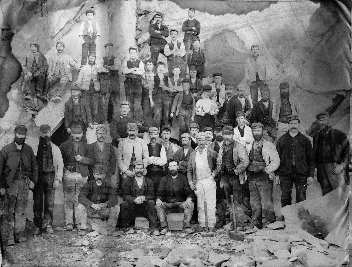 Trefor Quarry workers, end 19C?, submitted by Buddle-Bot on 20-04-2025.
Public Domain Trefor Quarry workers, end 19C?